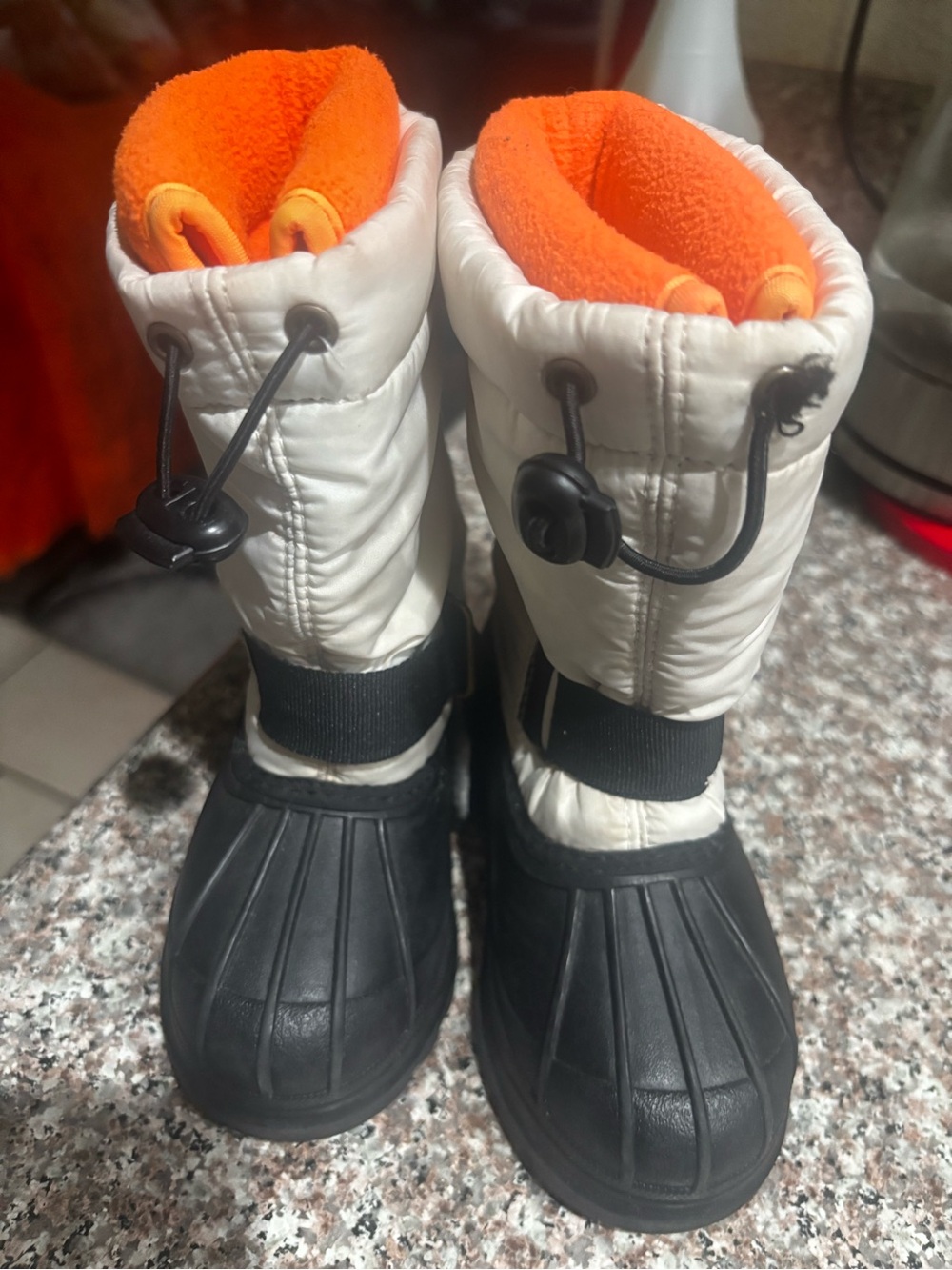 Polo by Ralph Lauren Kids White & Orange Winter Rain Boots